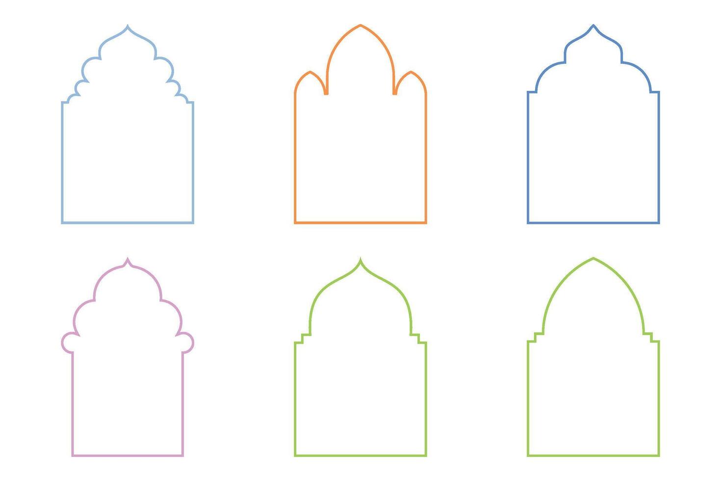 Islamic Arch Design Thin Line silhouettes Design pictogram symbol visual illustration colerful vector