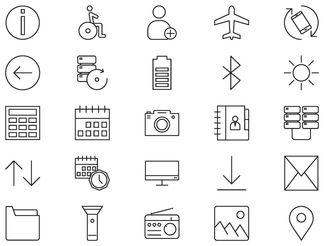 Phone and Tablet Line icon pictogram symbol visual illustration Set vector