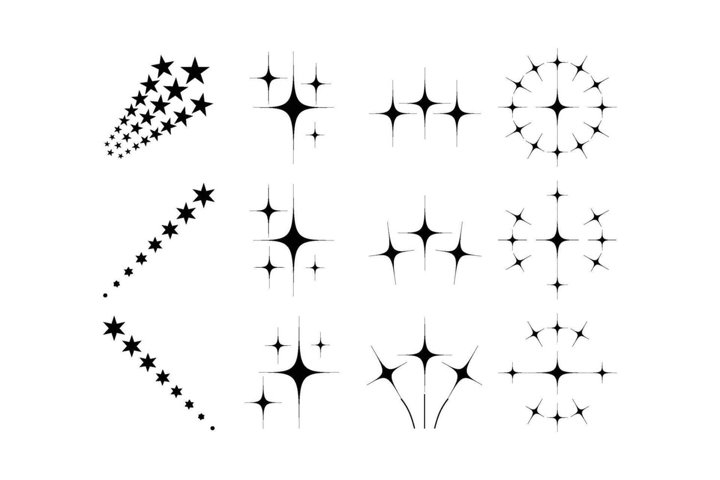 Abstract Sparkle Shape Symbol Sign pictogram symbol visual illustration Set vector