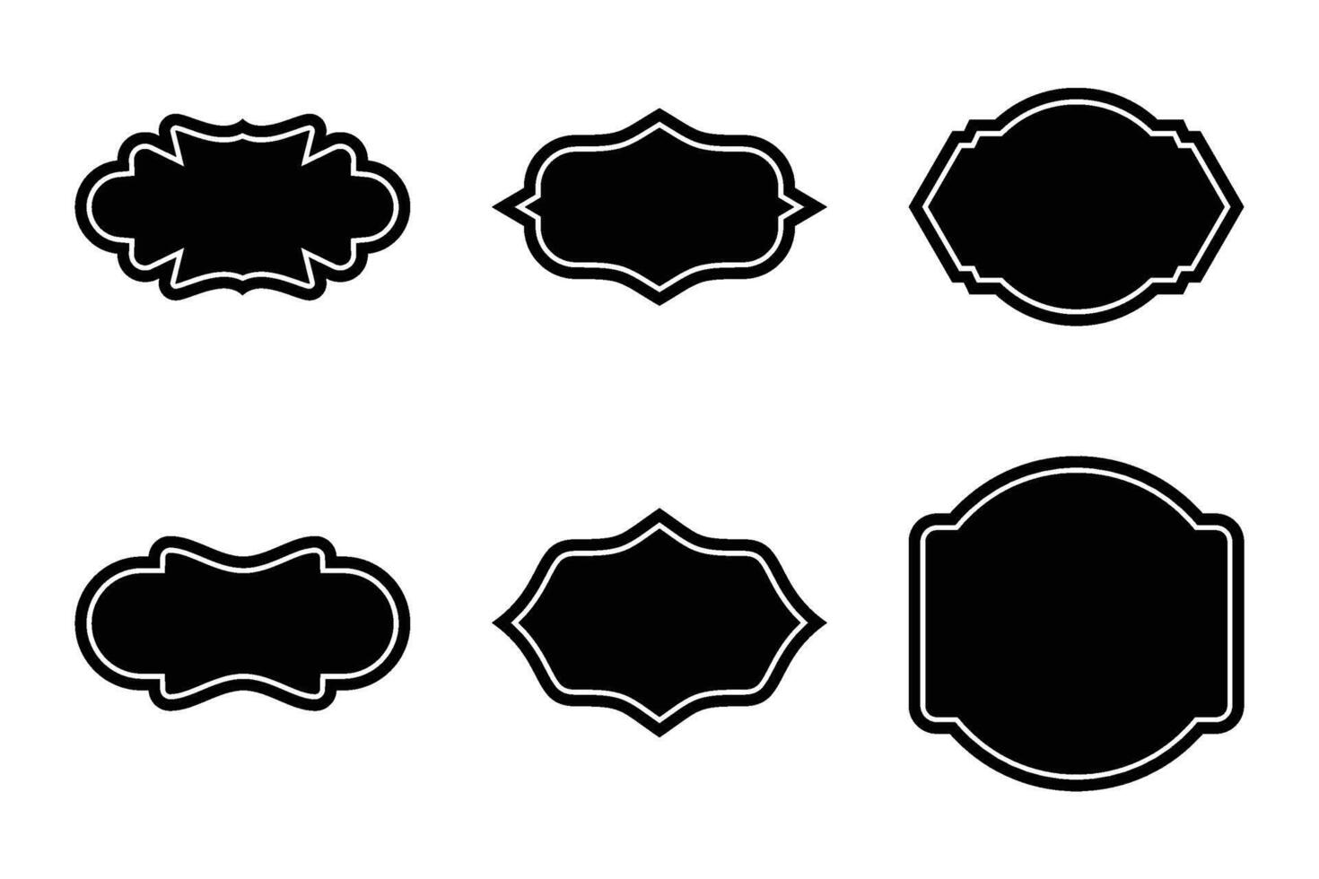 Label Frame Shape Glyph Line pictogram symbol visual illustration Set vector