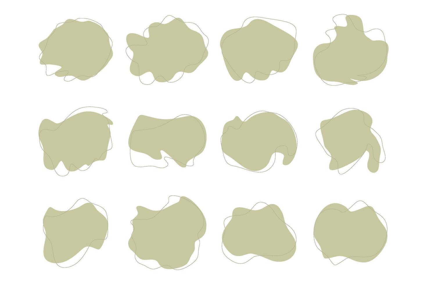 Blobs Fluid Liquid Shapes symbol pictogram visual illustration Set vector