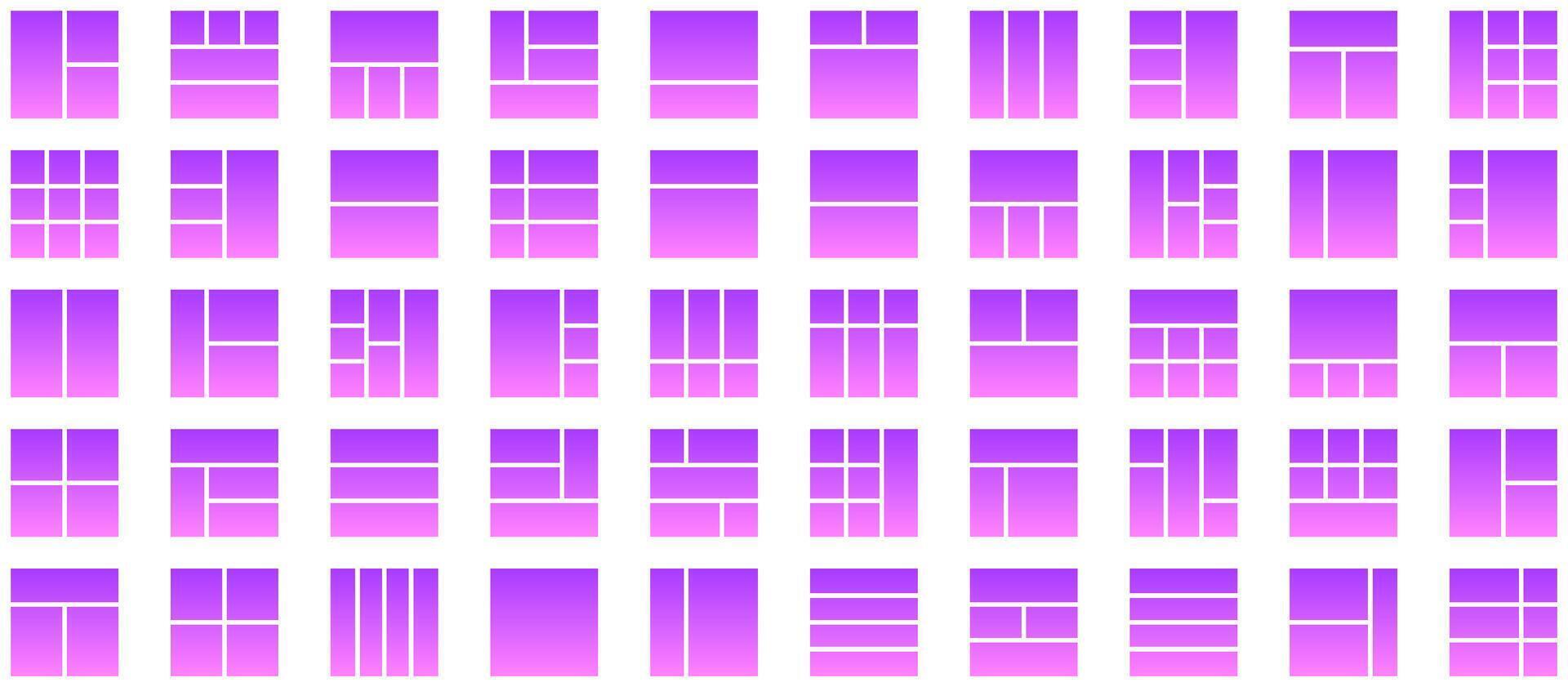 Layout Glyph Gradient Icon pictogram symbol visual illustration Set vector