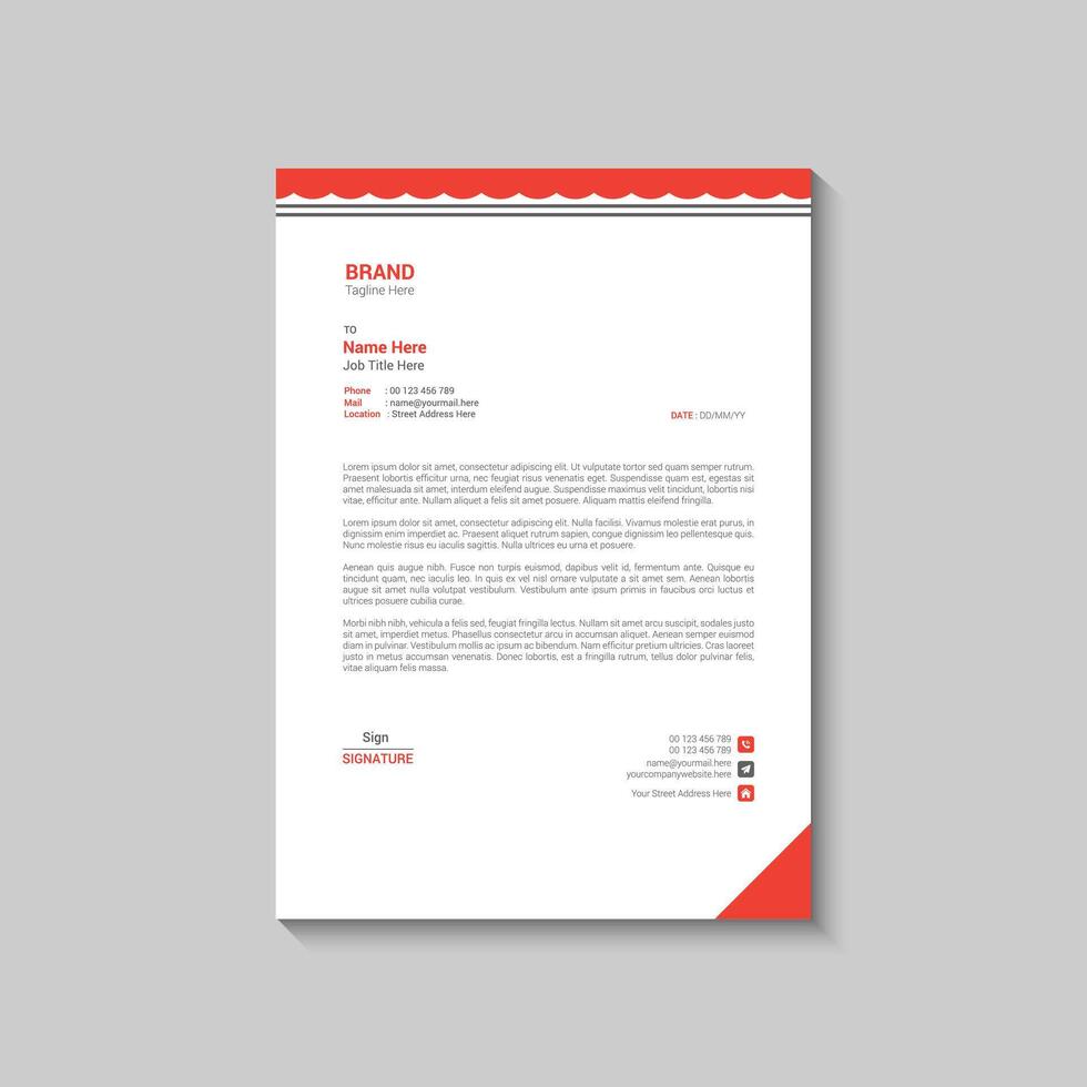 Letterhead design template vector