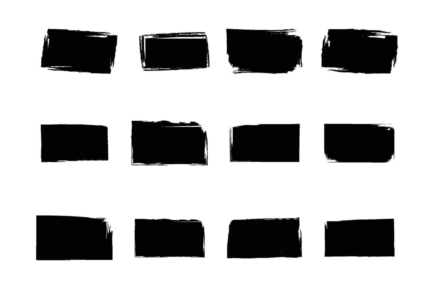 Horizontal Rectangle Shape Glyph Brush stroke pictogram symbol visual illustration Set vector