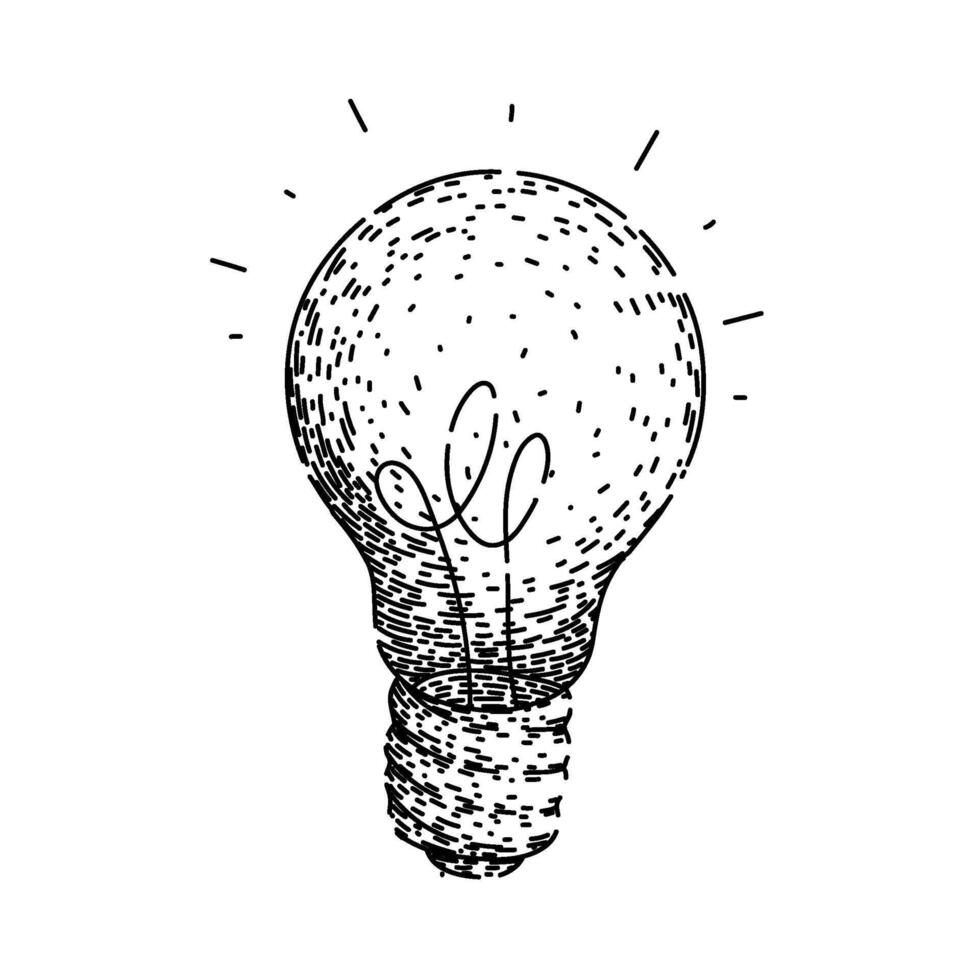 lightbulb bulb sketch hand drawn vector