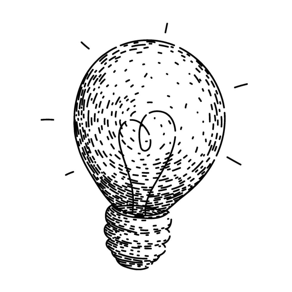 edison bulb sketch hand drawn vector