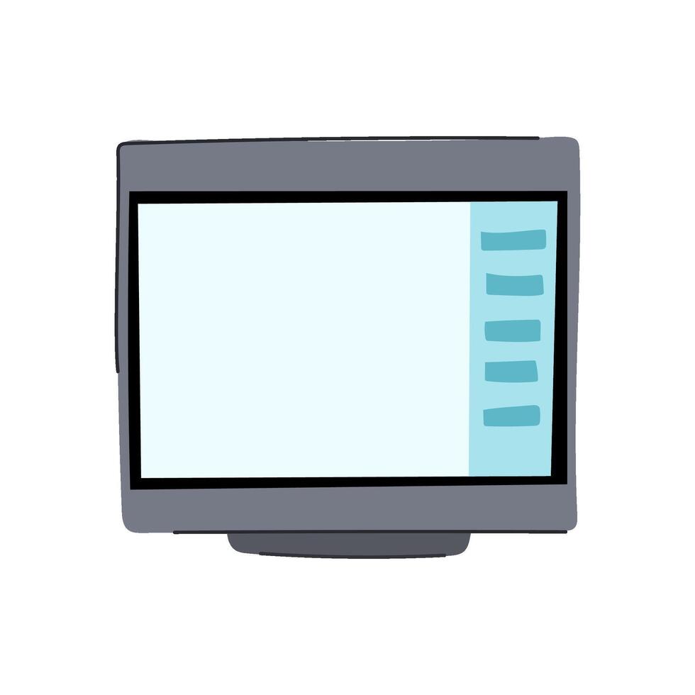 digital interactive smartboard cartoon illustration vector