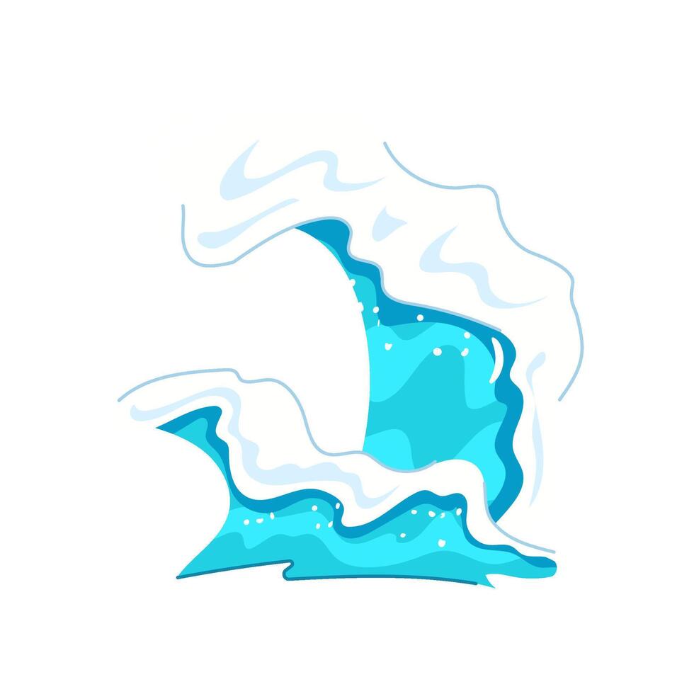 water ocean waves cartoon illustration vector