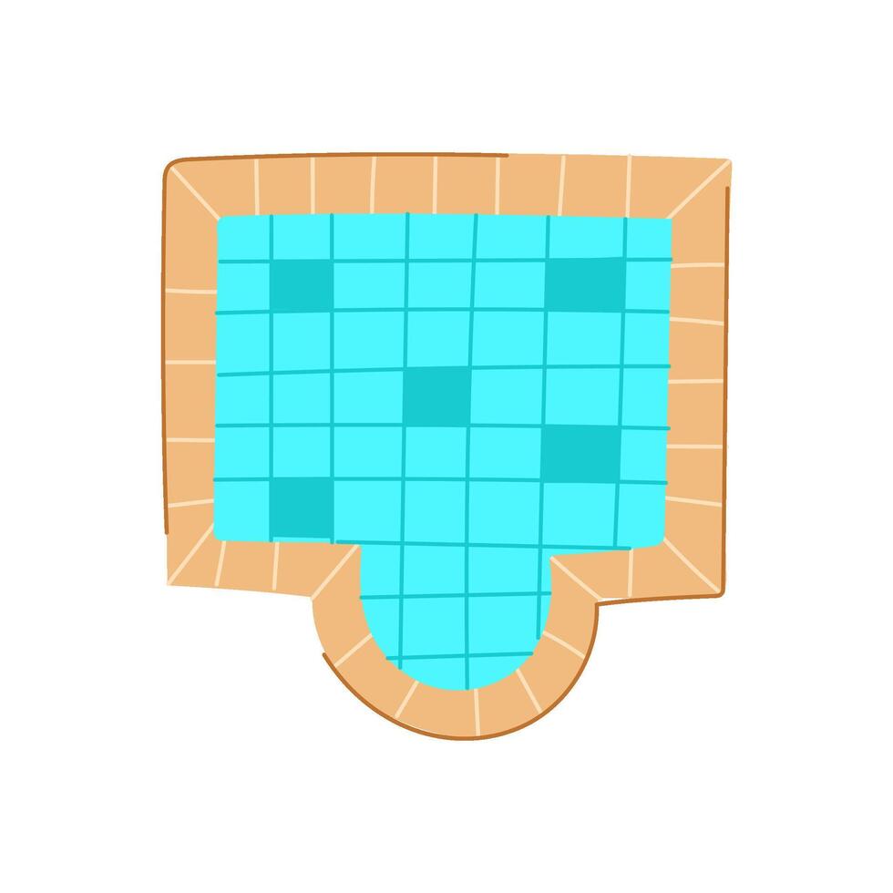 blue top view pool cartoon illustration vector