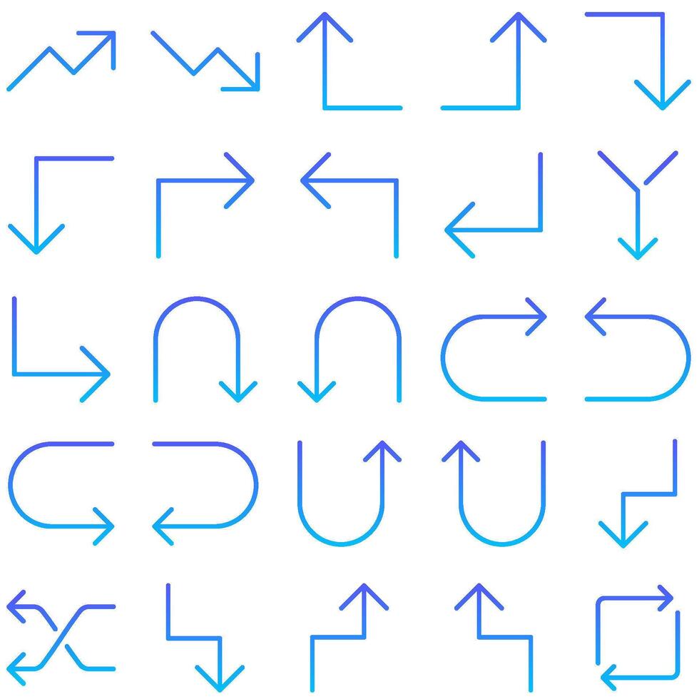 Arrow 19 Line Gradient Icon pictogram symbol visual illustration vector