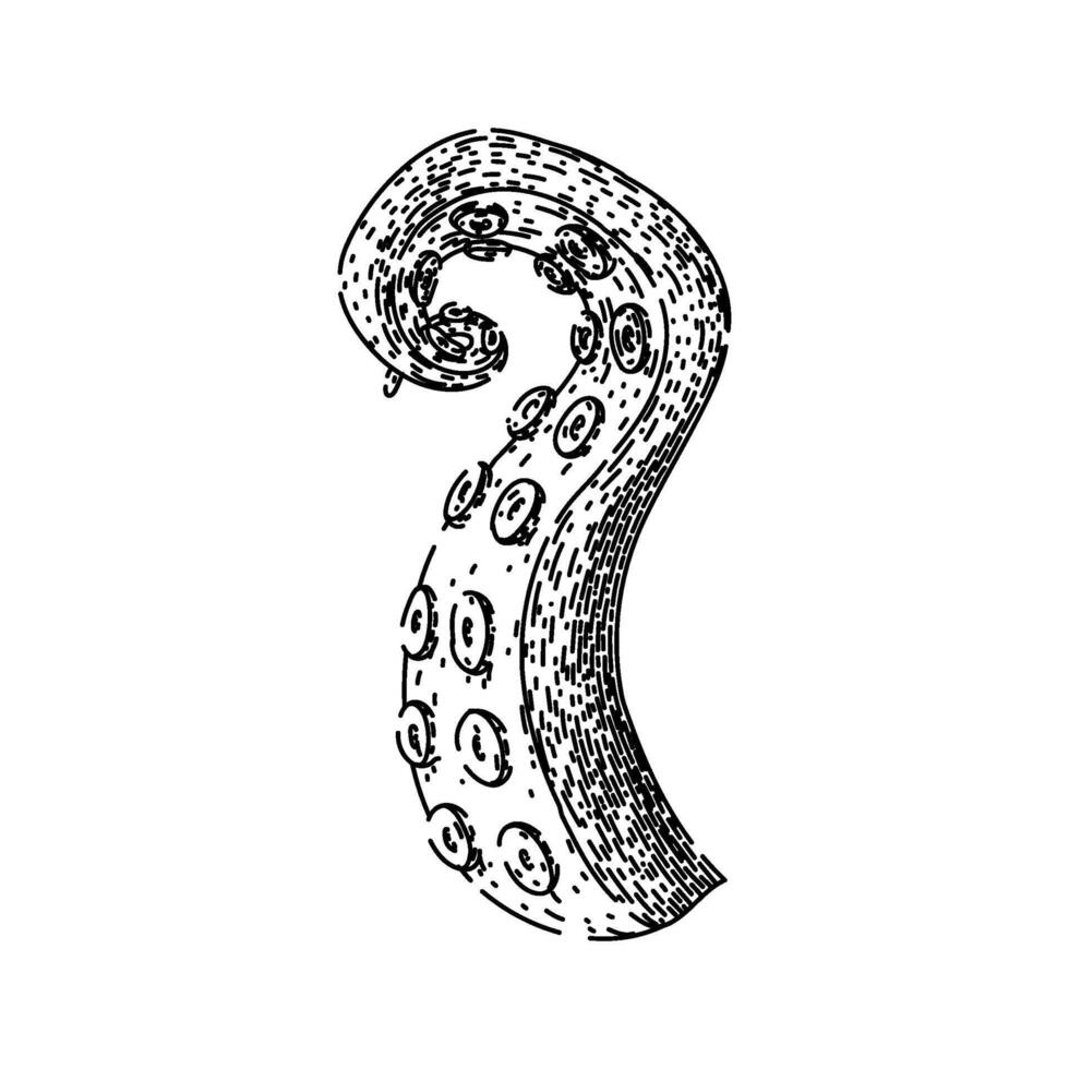 art octopus kraken tentacle sketch hand drawn vector