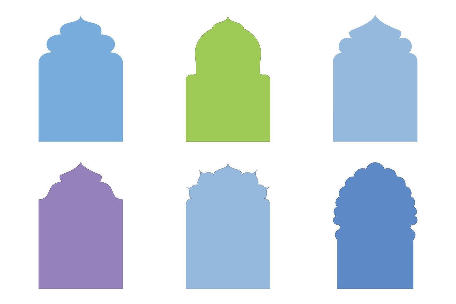 Islamic Arch Design Glyph silhouettes Design pictogram symbol visual illustration Colerful vector
