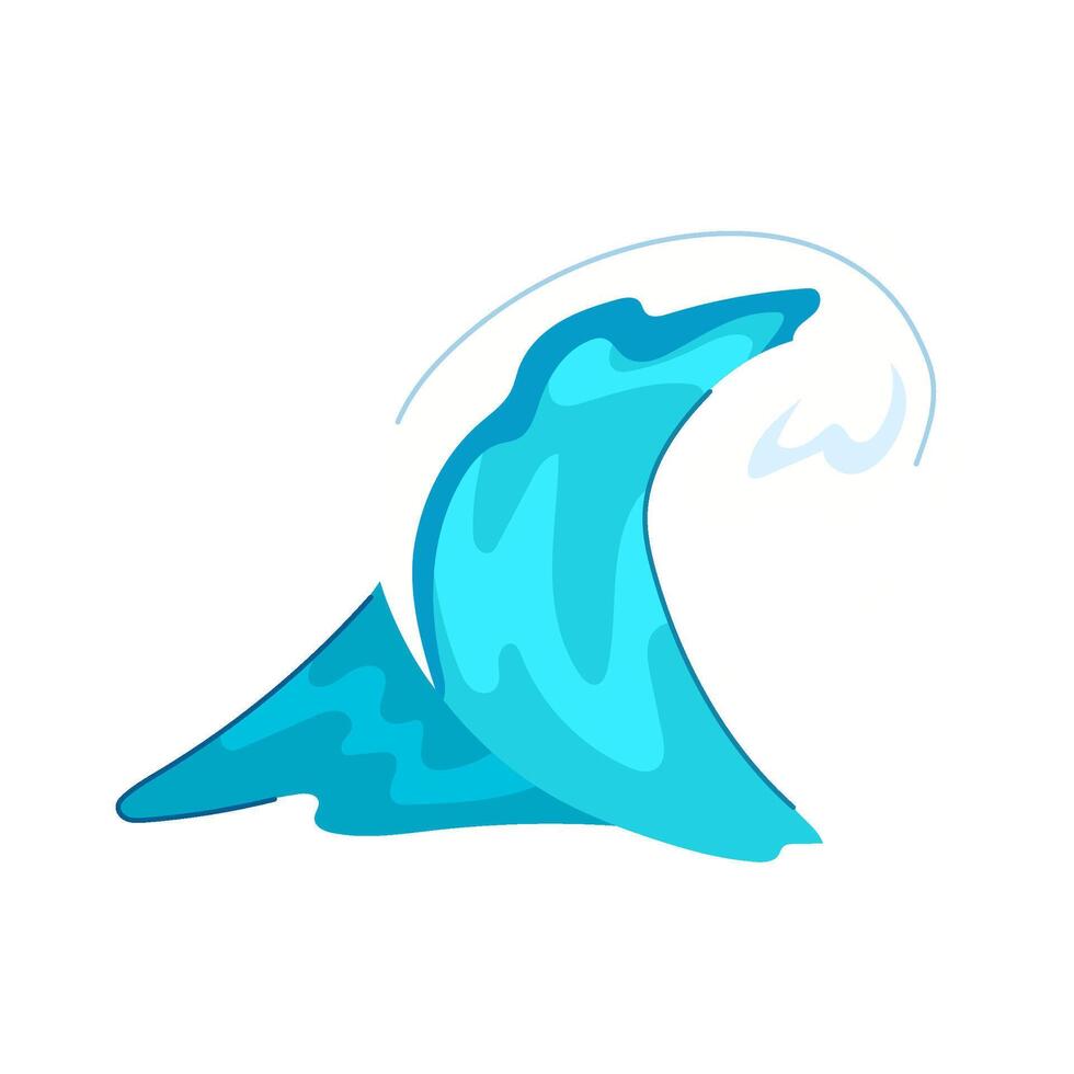 beach ocean waves cartoon illustration vector