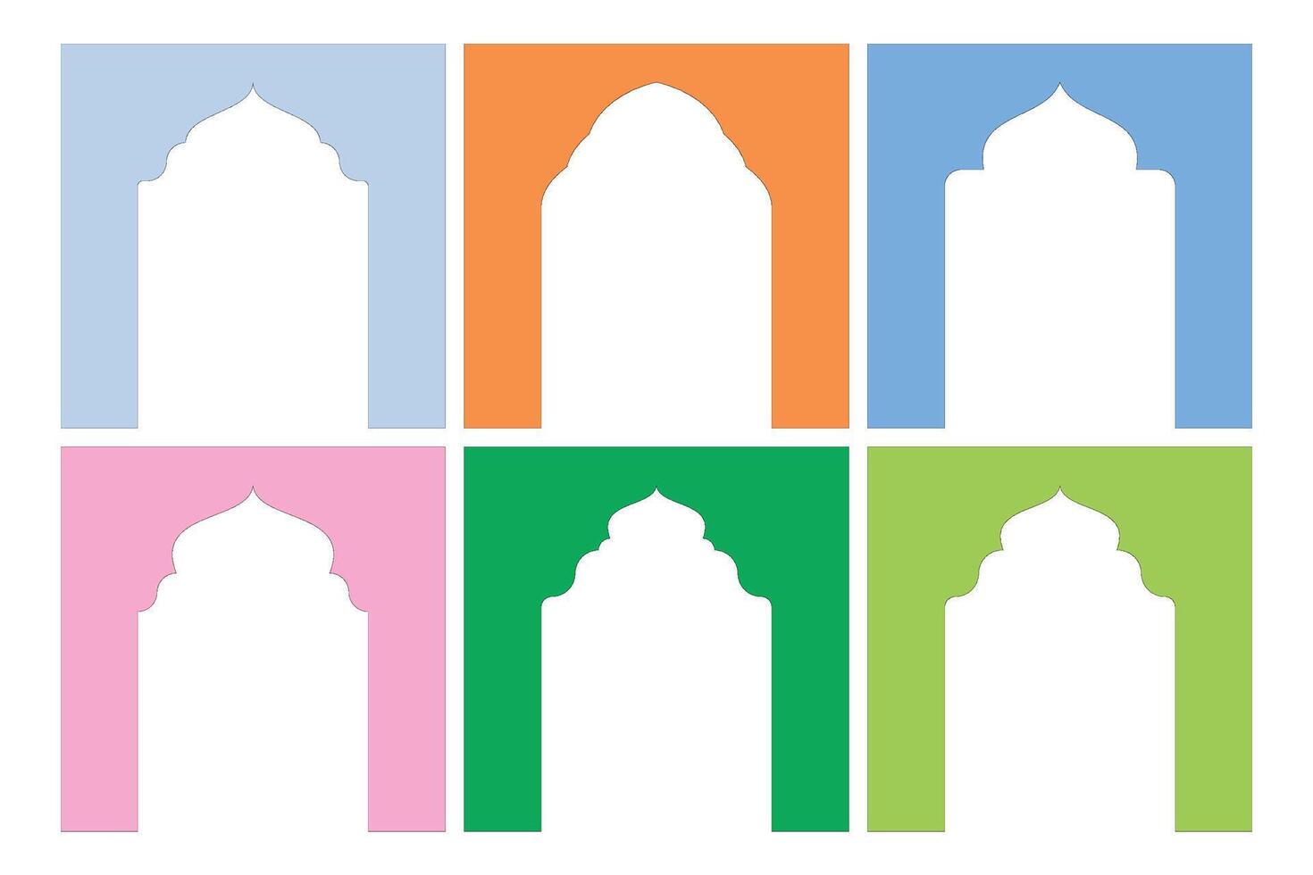 Islamic Arch Design Glyph Inverted Colerful Filled silhouettes Design pictogram symbol visual illustration vector