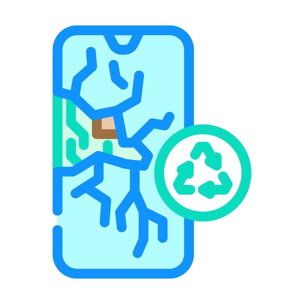 plastics recycling color icon illustration vector