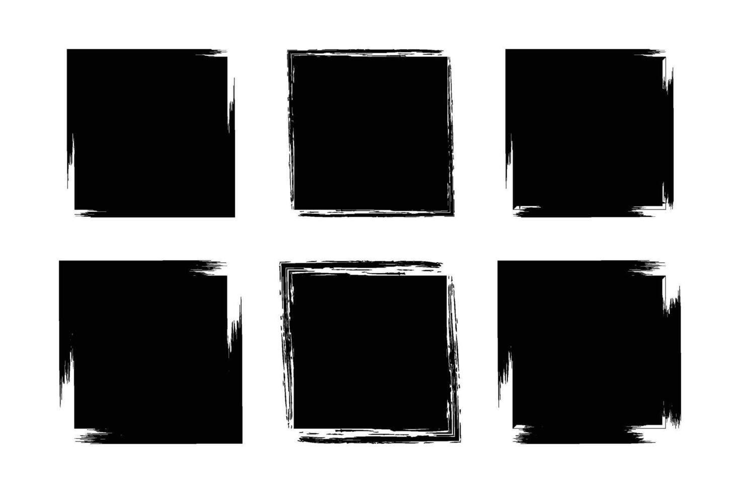 cuadrado forma glifo grunge forma cepillo carrera pictograma símbolo visual ilustración conjunto vector