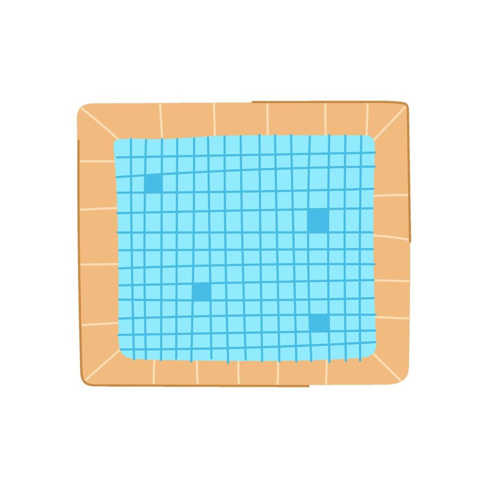 mattress top view pool cartoon illustration vector