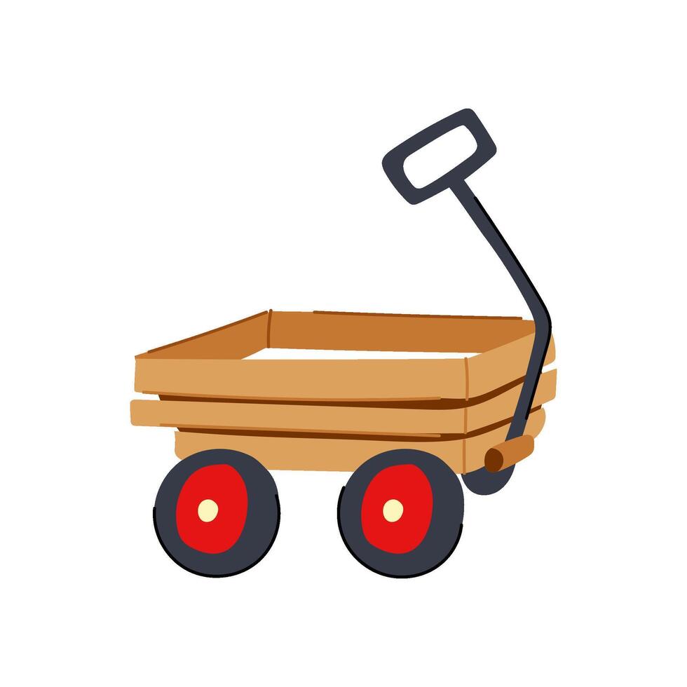 trolley cart toy cartoon illustration vector