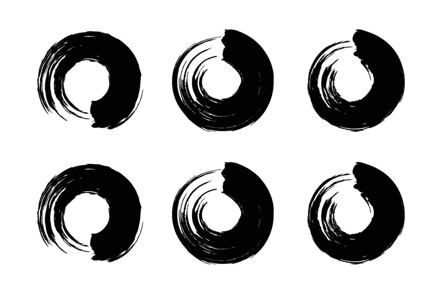 circulo forma negrita línea grunge forma cepillo carrera pictograma símbolo visual ilustración conjunto vector