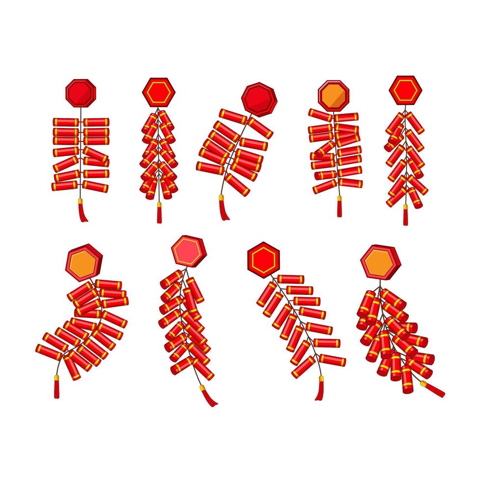 chinese firecracker set cartoon illustration vector