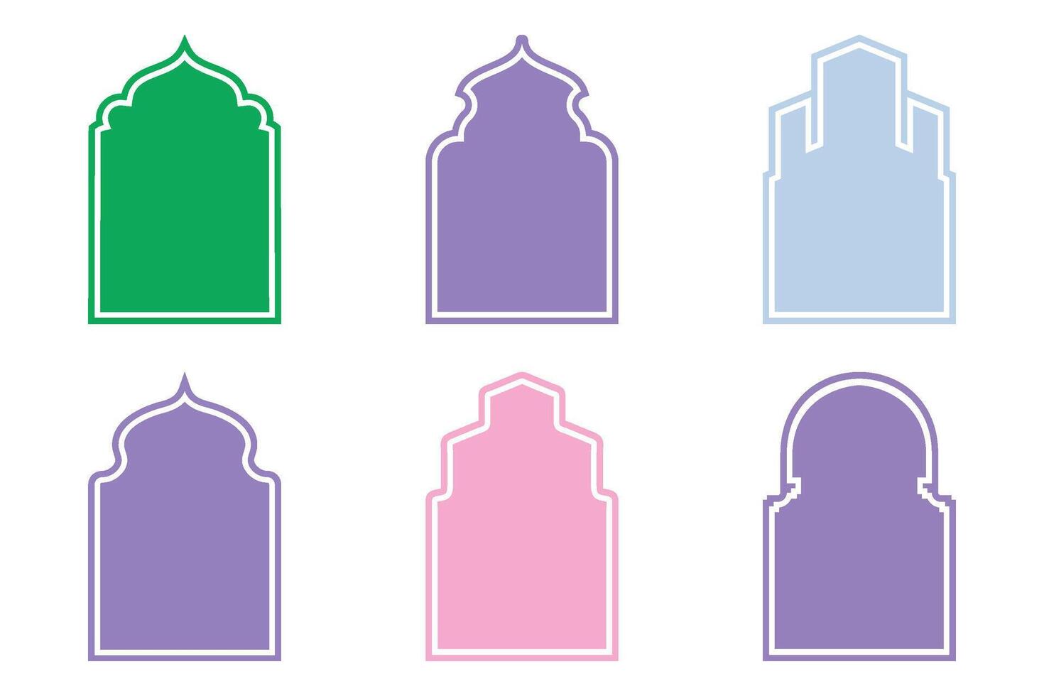 Islamic Arch Design Glyph With Outline Design pictogram symbol visual illustration Colerful vector