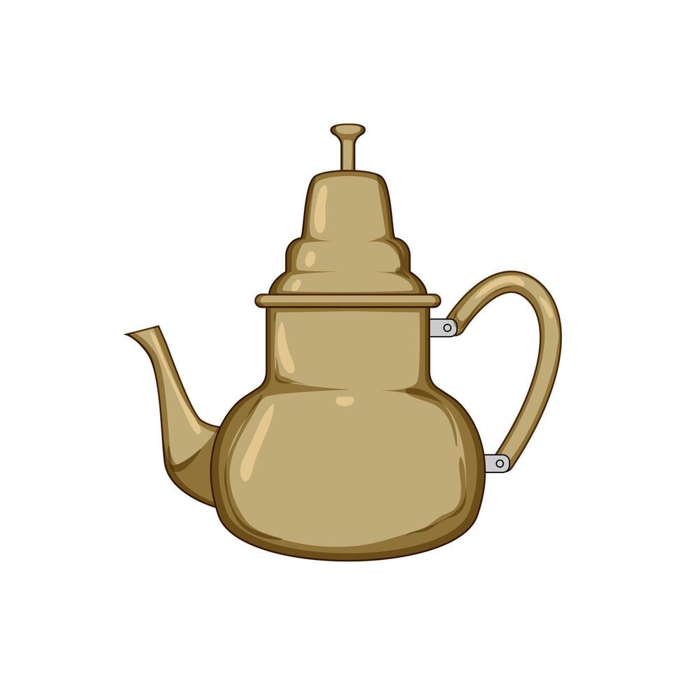 kettle arabic tea pot cartoon illustration vector