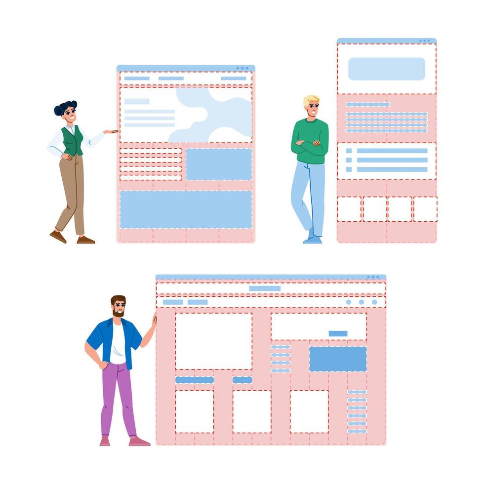 data grid system website vector