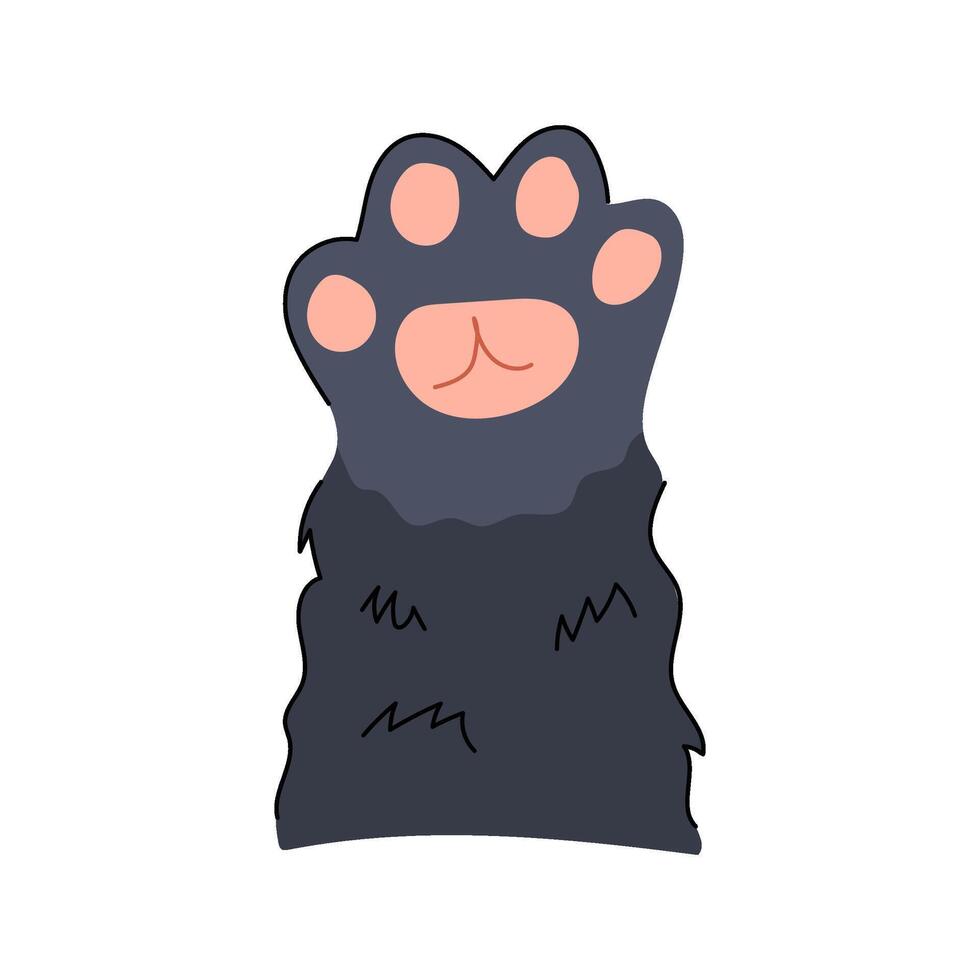 mascota gato pata dibujos animados ilustración vector