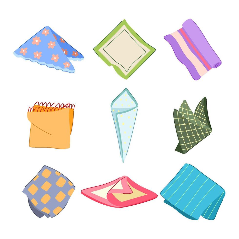 cloth napkin set cartoon illustration vector