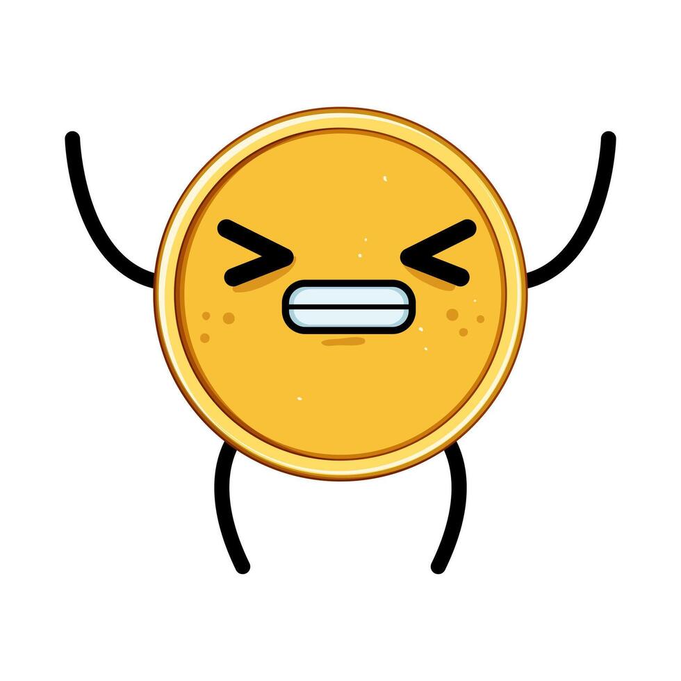 man coin character cartoon illustration vector