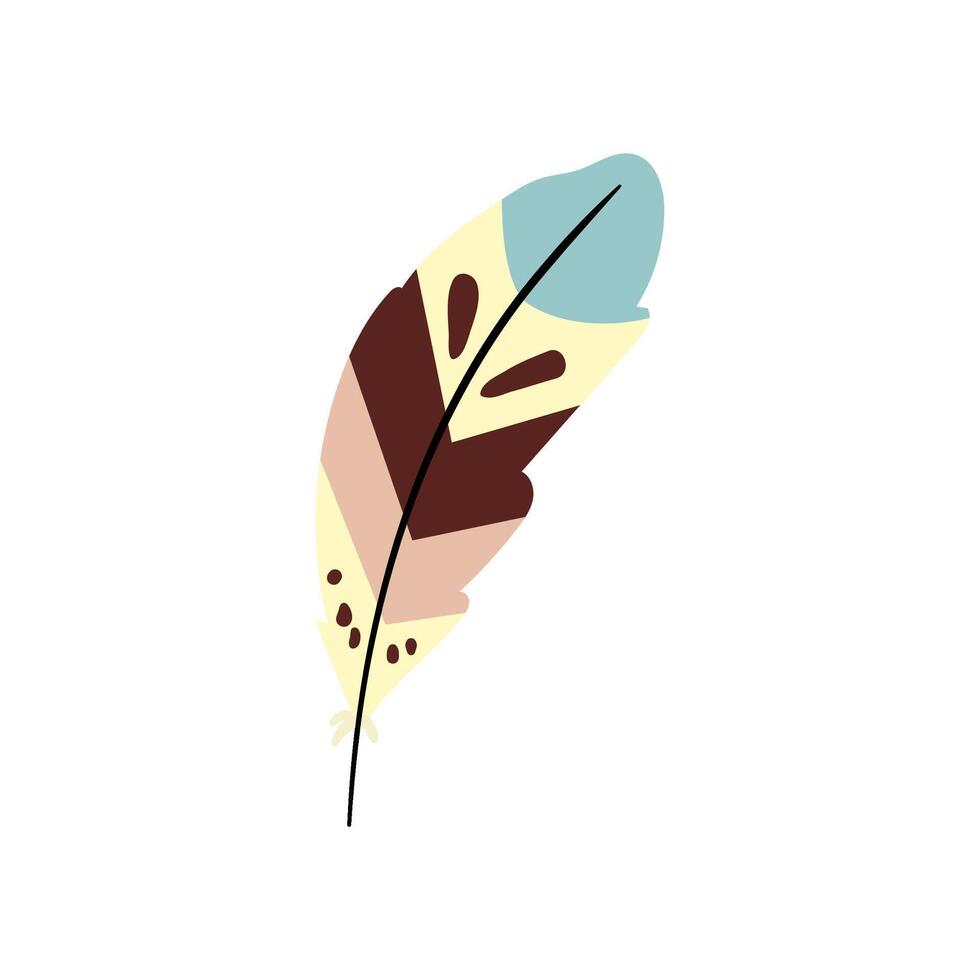 parrot feather exotic bird cartoon illustration vector