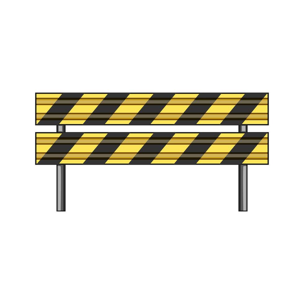 fence guard rails cartoon illustration vector