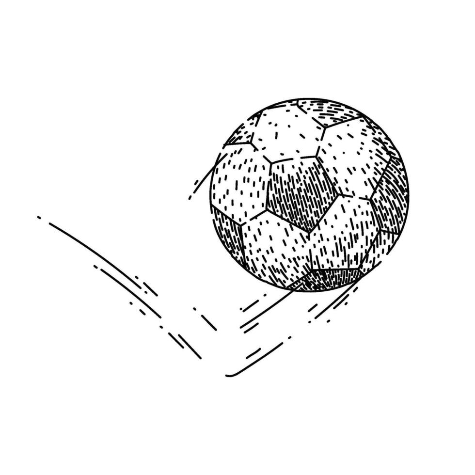 black soccer ball sketch hand drawn vector