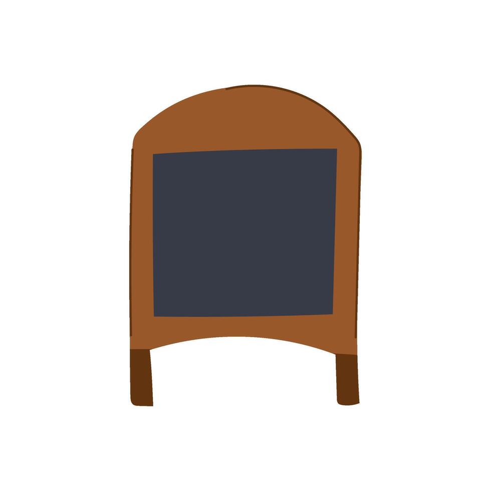 wooden outdoor chalkboard cartoon illustration vector