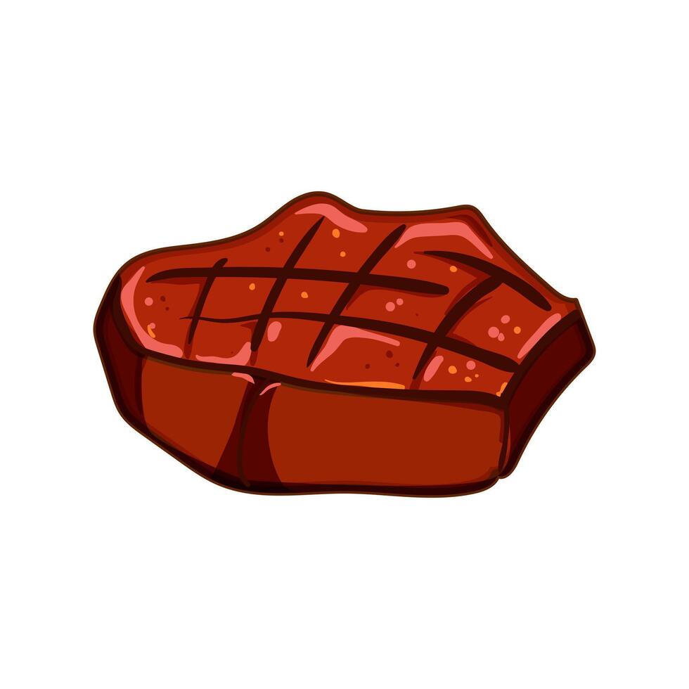 food steak grill cartoon illustration vector