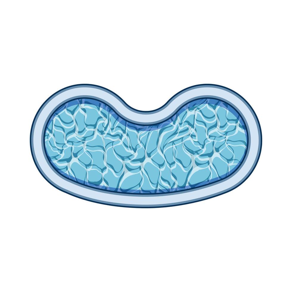 surface top view pool cartoon illustration vector