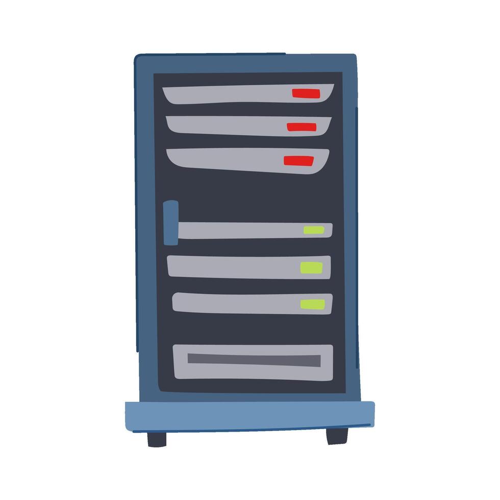 internet server rack cartoon illustration vector