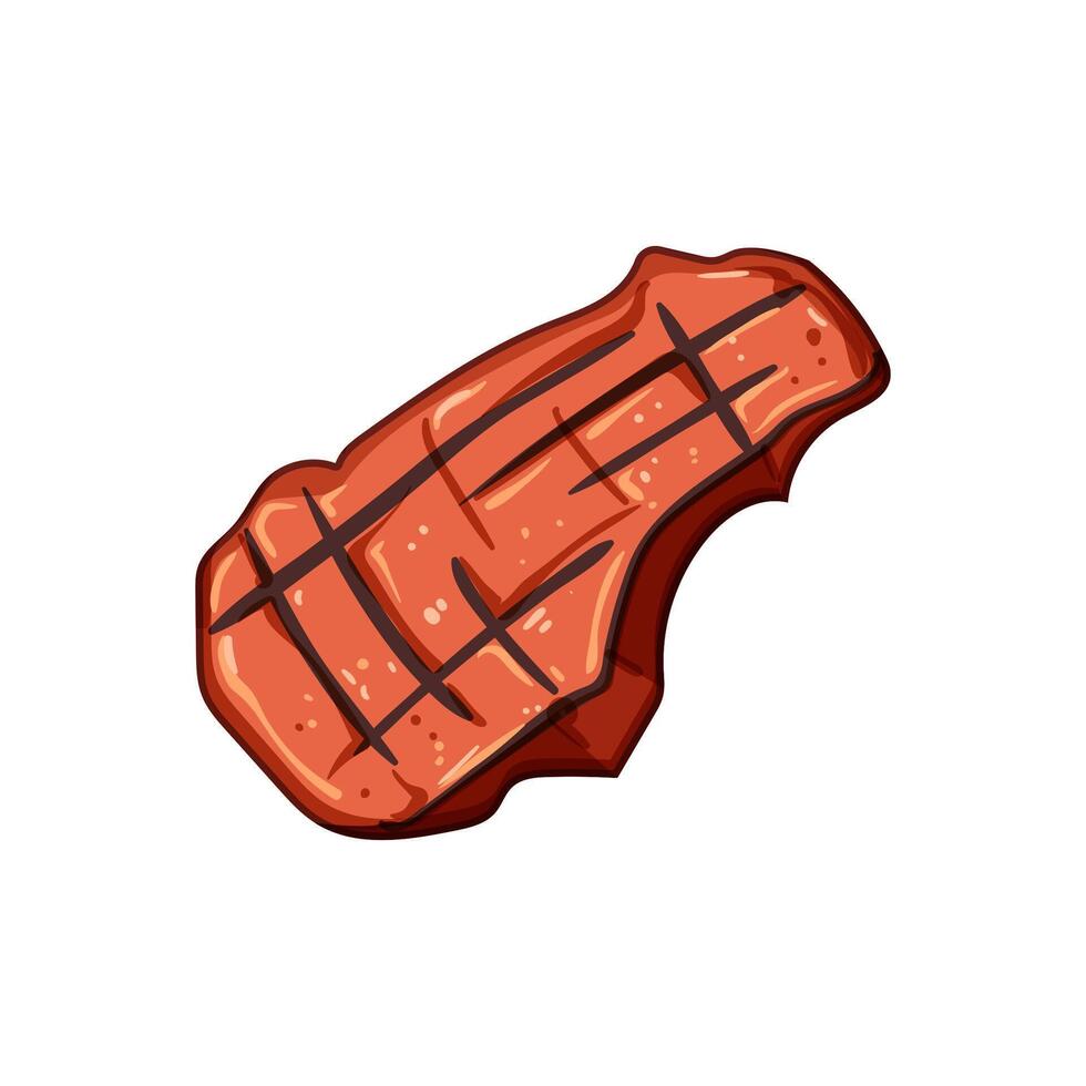 summer steak grill cartoon illustration vector
