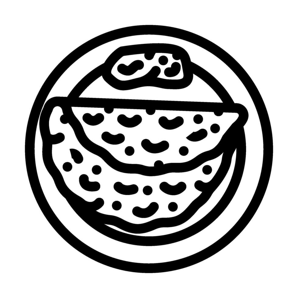 Roti un pan indio cocina línea icono ilustración vector