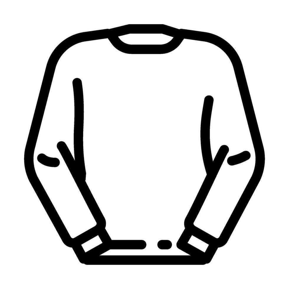 Cuello redondo camisa de entrenamiento ropa de calle paño Moda línea icono ilustración vector