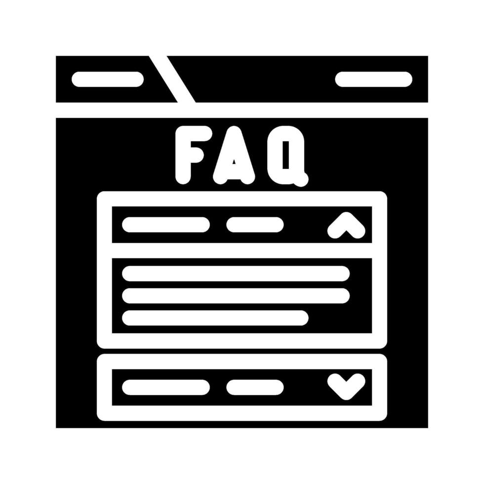 faq schema seo glyph icon illustration vector