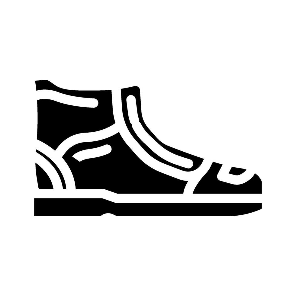 alto parte superior zapatillas ropa de calle paño Moda glifo icono ilustración vector