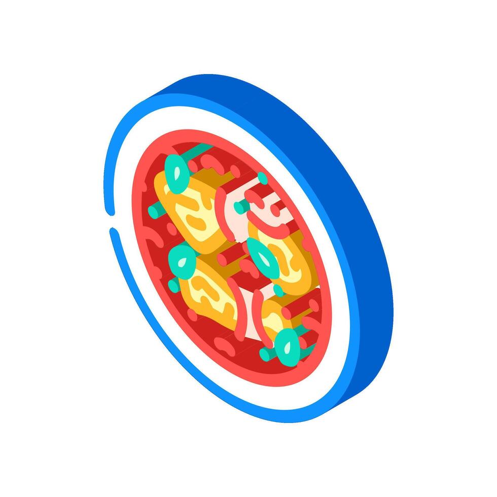 vindaloo curry indian cuisine isometric icon illustration vector
