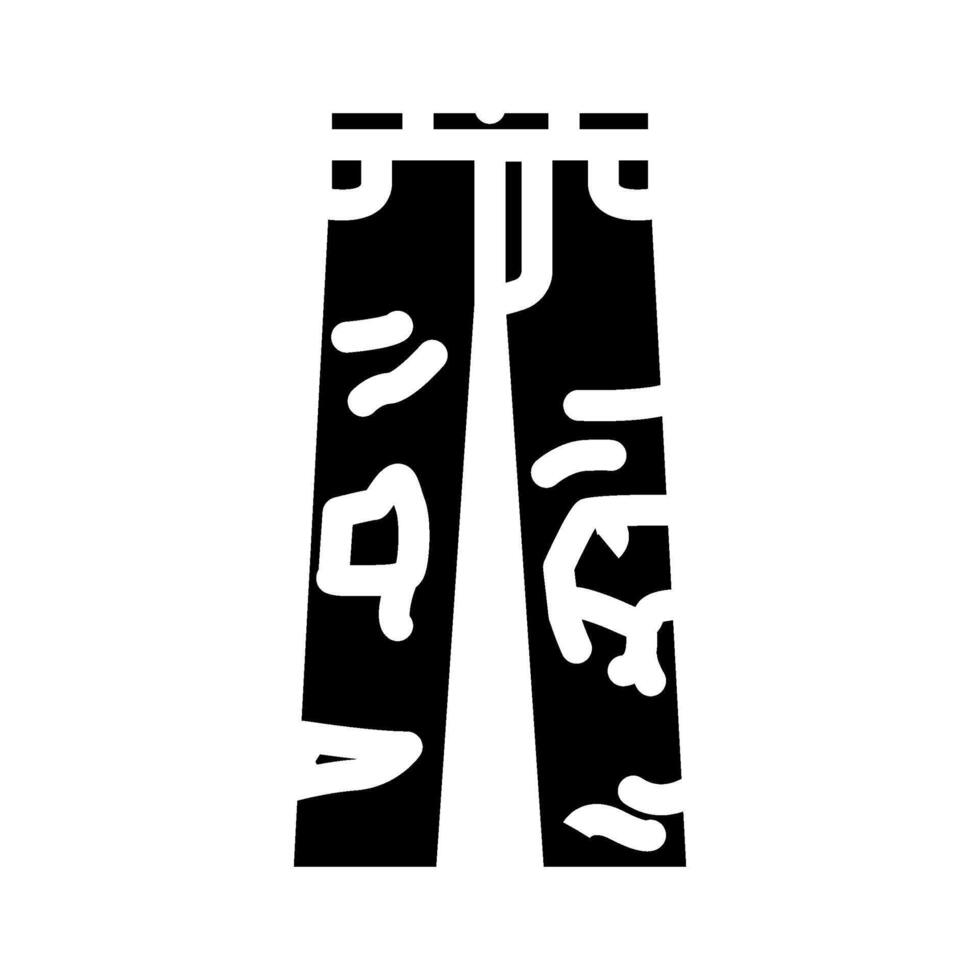distressed jeans streetwear cloth fashion glyph icon illustration vector