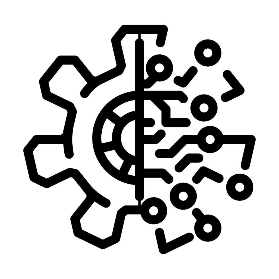 digital transformation tech line icon illustration vector