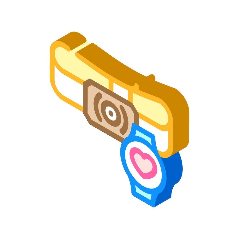 wearable fitness tech enthusiast isometric icon illustration vector