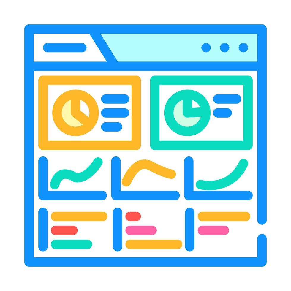 site audit seo color icon illustration vector