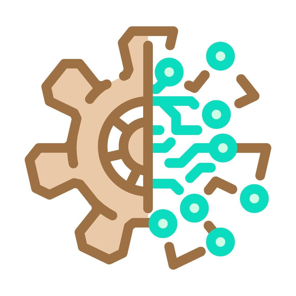 digital transformation tech color icon illustration vector