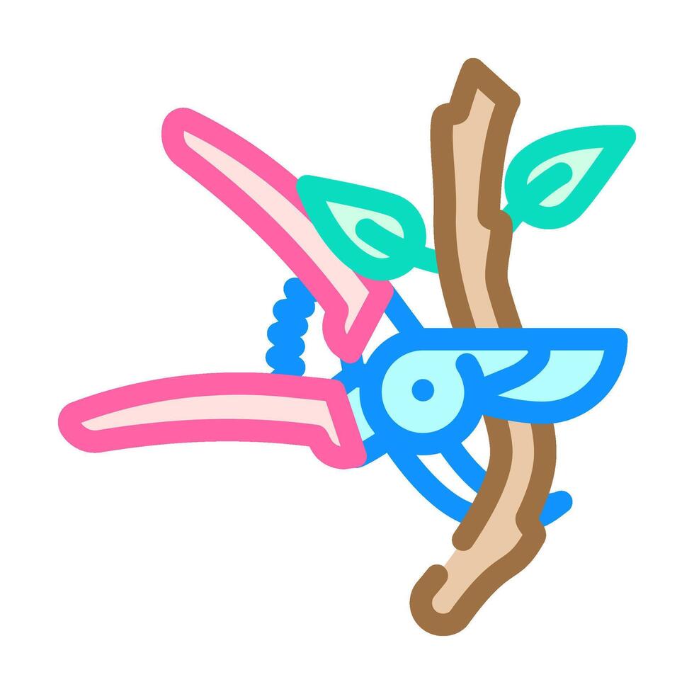 pruning urban gardening color icon illustration vector