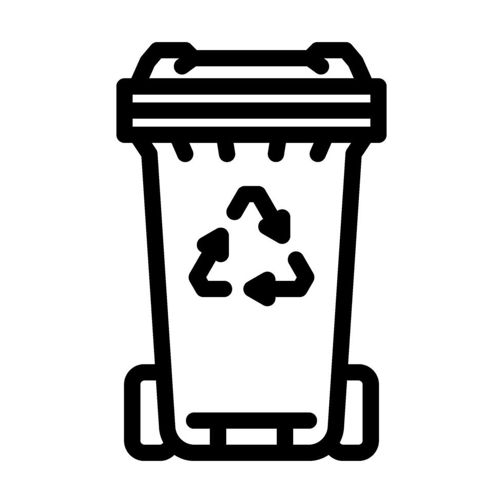 bin waste sorting line icon illustration vector